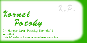 kornel potoky business card